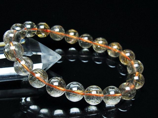 ゴールドタイチンルチルブレスレット 10mm [T473-4883]