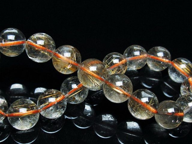 ゴールドタイチンルチルブレスレット 10mm [T473-4883]