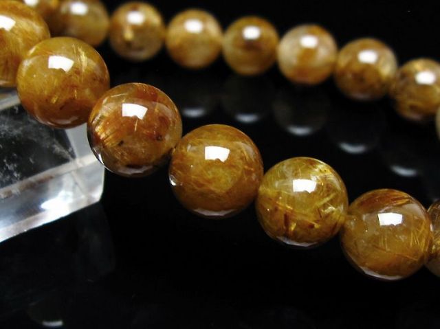 ゴールドタイチンルチルブレスレット 10mm [t473-5011]
