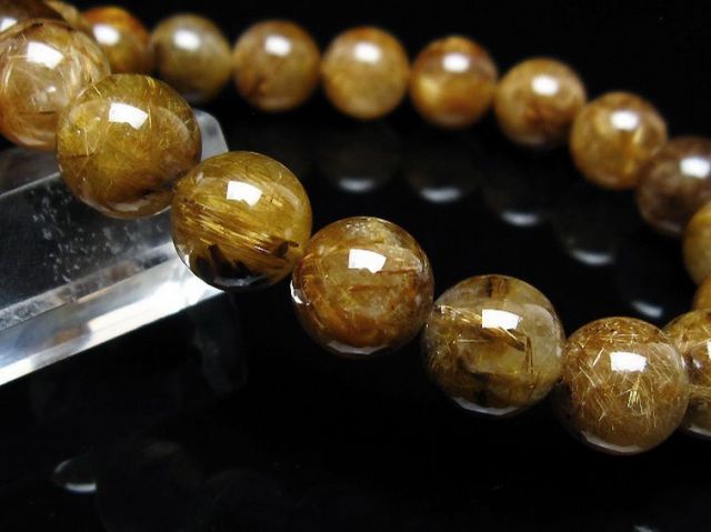 ゴールドタイチンルチルブレスレット 11mm [t473-5022]