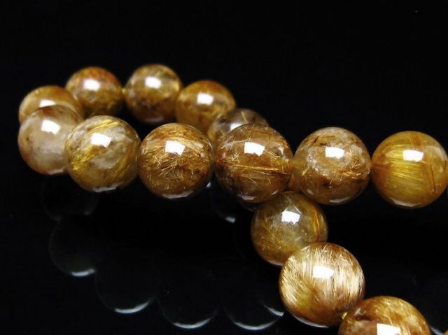 ゴールドタイチンルチルブレスレット 10mm [t473-5026]