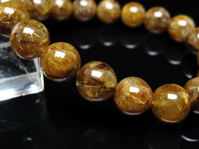 ゴールドタイチンルチルブレスレット 10mm [t473-5026]