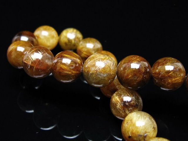 ゴールドタイチンルチルブレスレット 10mm [t473-5030]