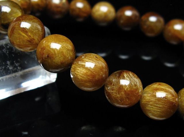 ゴールドタイチンルチルブレスレット 10mm [t473-5030]