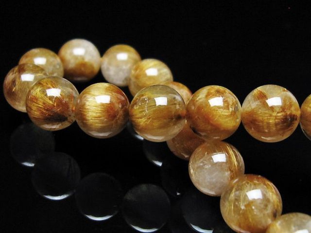 ゴールドタイチンルチルブレスレット 10mm [t473-5068]