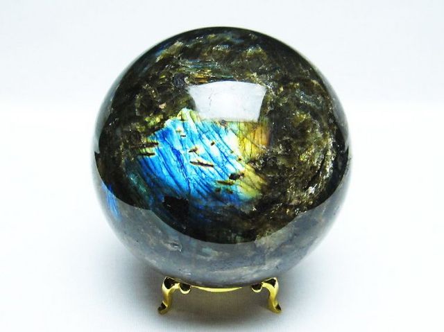 ラブラドライト丸玉 86mm [T484-2362]