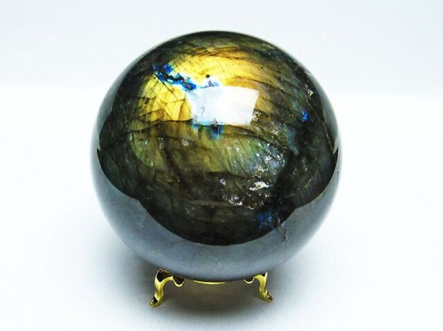 ラブラドライト丸玉84mm[T484-2455]