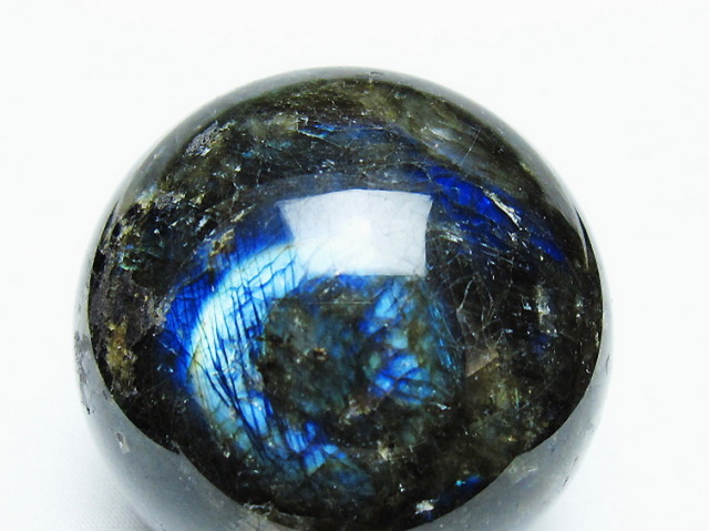 レアストーン　アイオライト&エメラルド&トルマリン&マイカ共生丸玉5.65cm メキシコ産ハイアライトオパール0.48ct - IRODORI STONE