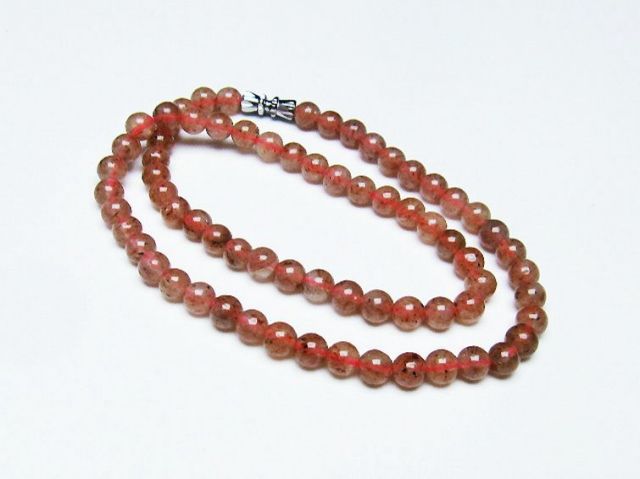 ストロベリークォーツネックレス 6mm [T489-1538]