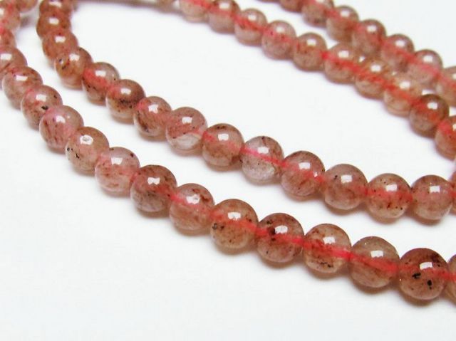 ストロベリークォーツネックレス 6mm [T489-1538]