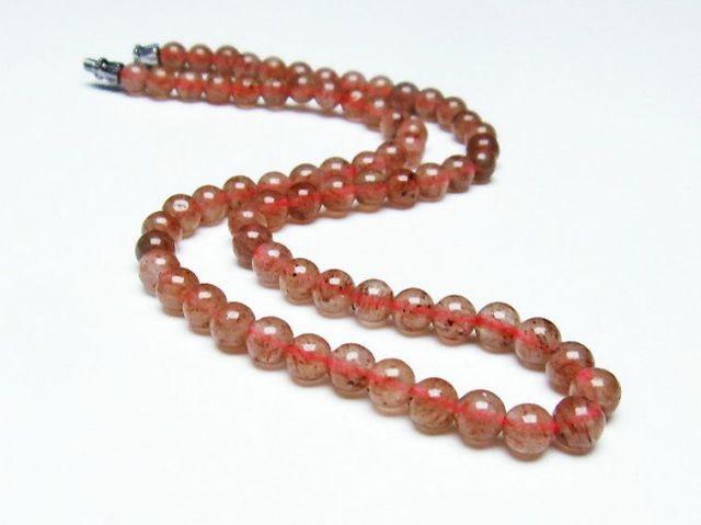 ストロベリークォーツネックレス 6mm [T489-1538]