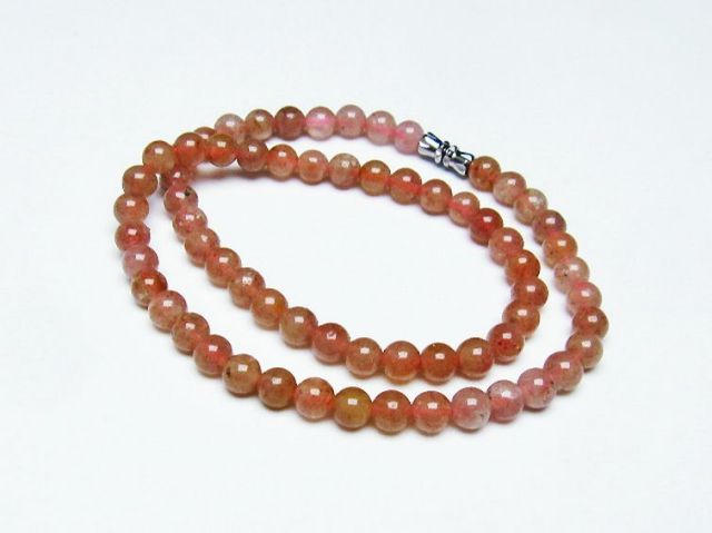 ストロベリークォーツネックレス 6mm [T489-1546]