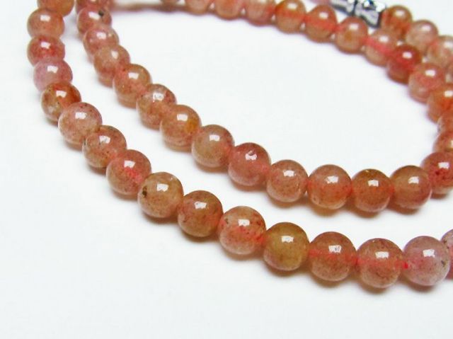 ストロベリークォーツネックレス 6mm [T489-1546]