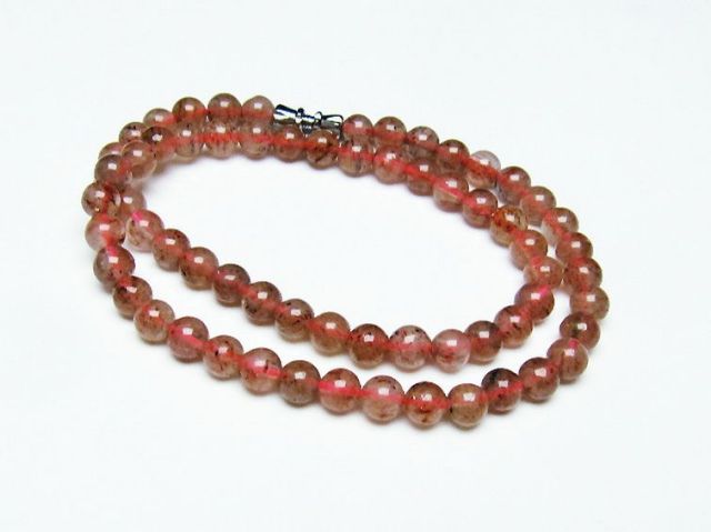 ストロベリークォーツネックレス 6mm [T489-1555]