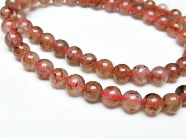 ストロベリークォーツネックレス 6mm [T489-1555]