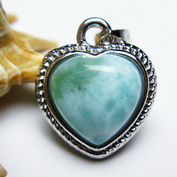 ラリマーハートペンダント[T495-3803]