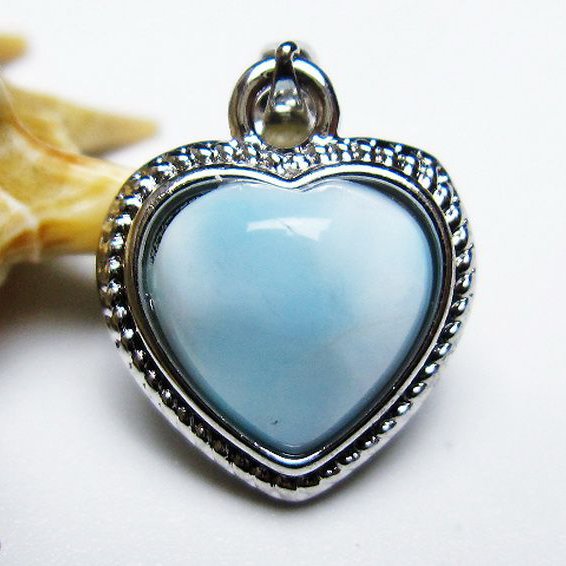 ラリマーハートペンダント[T495-3865]