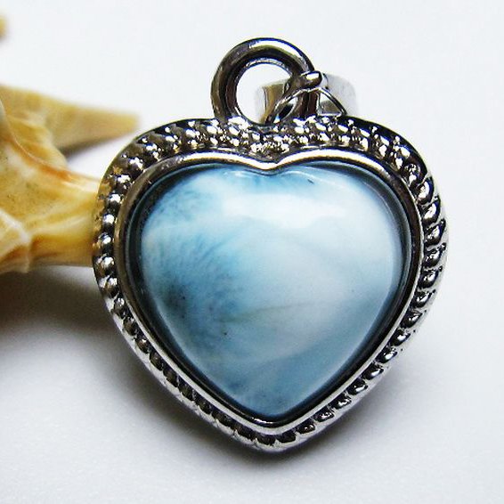 高品質/ラリマー/ペンダント/ハートデザイン ラリマー・ハート ペンダントトップ | にゃじら屋