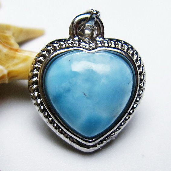 ラリマーハートペンダント[T495-3921]