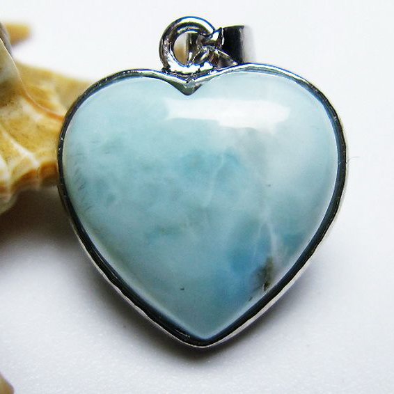 ラリマーハートペンダント[T495-4008]