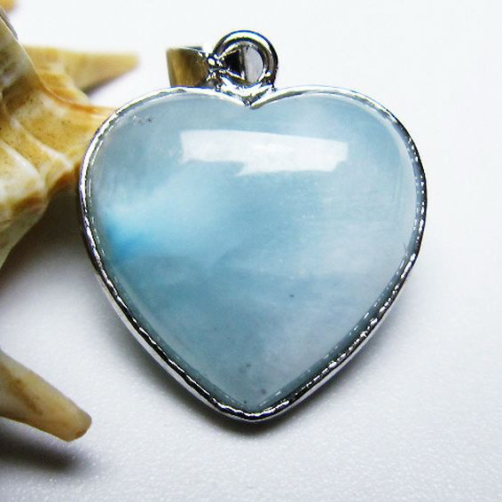 ラリマーハートペンダント[T495-4028]