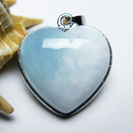 ラリマーハートペンダント[T495-4036]