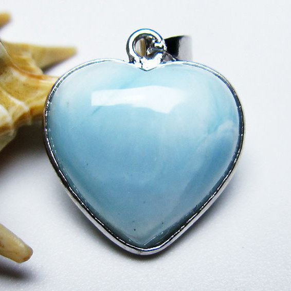 ラリマーハートペンダント[T495-4046]