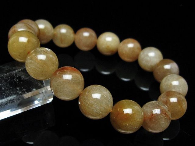 金針ルチル水晶ブレスレット 12mm [t5-21896]