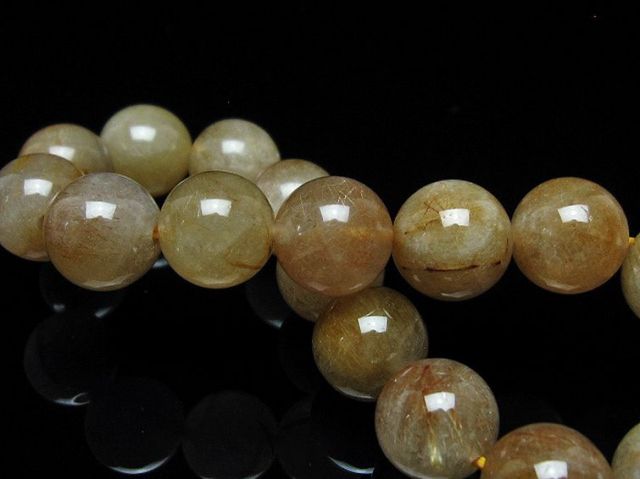 金針ルチル水晶ブレスレット 12mm [t5-21896]