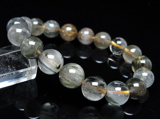 金針ルチル水晶ブレスレット 11mm [t5-21905]