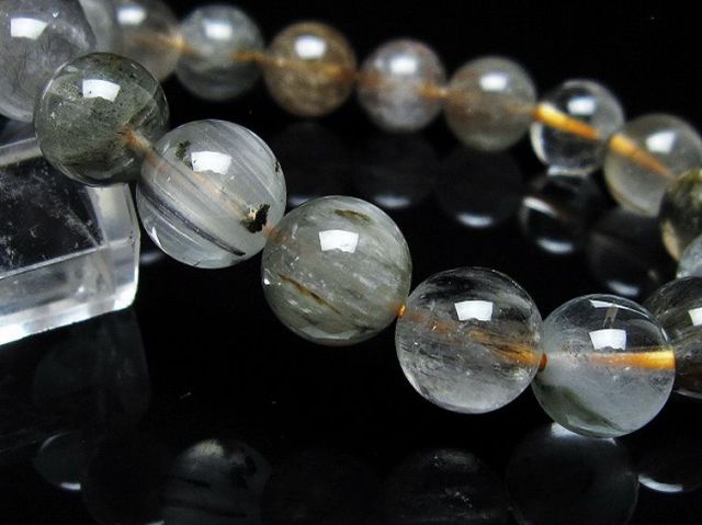 金針ルチル水晶ブレスレット 11mm [t5-21905]