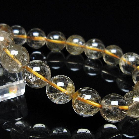 金針ルチル水晶ブレスレット 11mm [t5-21912]