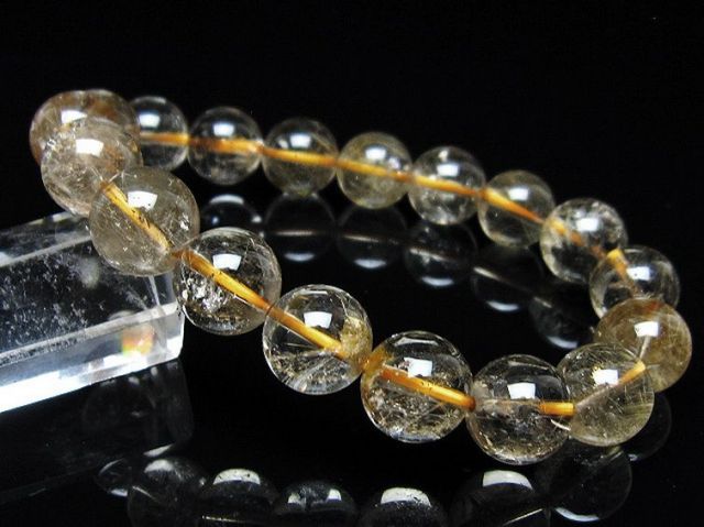 金針ルチル水晶ブレスレット 11mm [t5-21912]