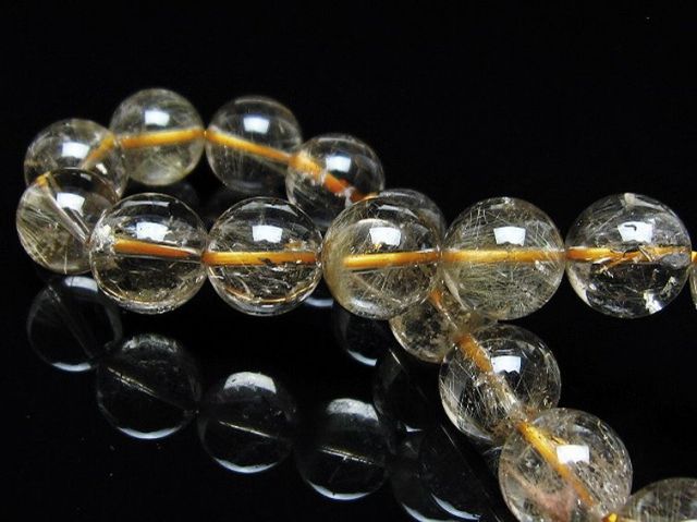 金針ルチル水晶ブレスレット 11mm [t5-21912]