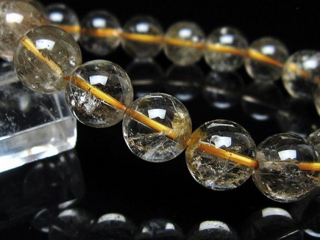 金針ルチル水晶ブレスレット 11mm [t5-21912]