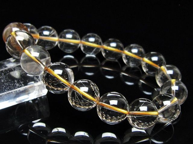 金針ルチル水晶ブレスレット 12mm [t5-21924]