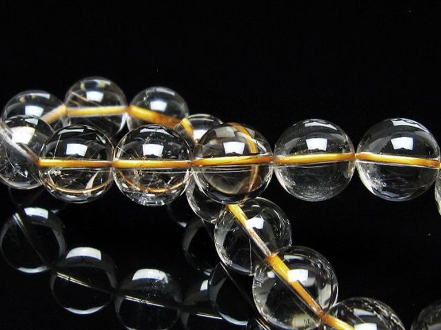 金針ルチル水晶ブレスレット 12mm [t5-21924]
