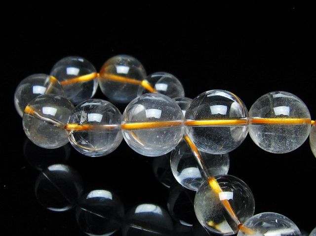 金針ルチル水晶ブレスレット 13mm [t5-21942]