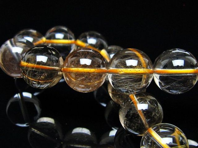 金針ルチル水晶ブレスレット 13mm [t5-21953]