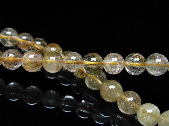 金針ルチル水晶ブレスレット 6mm [t5-21965]