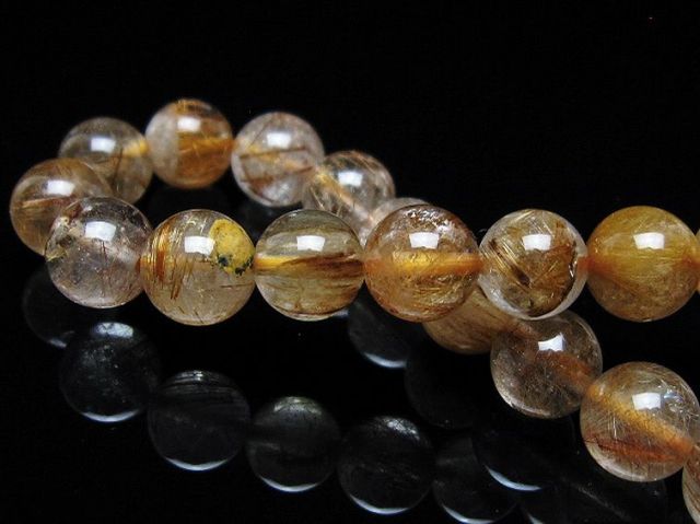 金針ルチル水晶ブレスレット 8mm [t5-21975]