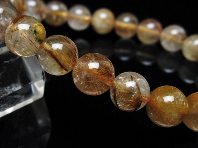 金針ルチル水晶ブレスレット 8mm [t5-21975]