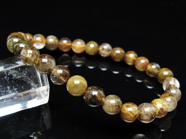 金針ルチル水晶ブレスレット 6mm [t5-22009]