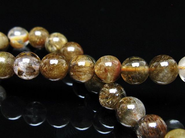 金針ルチル水晶ブレスレット 6mm [t5-22009]