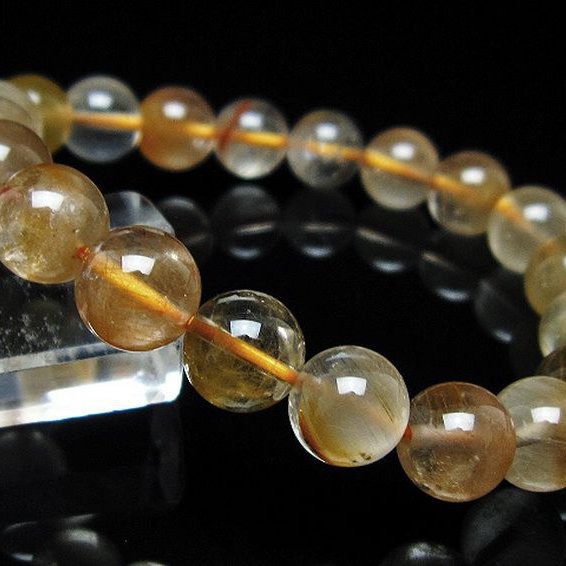 金針ルチル水晶ブレスレット 10mm [t5-22048]