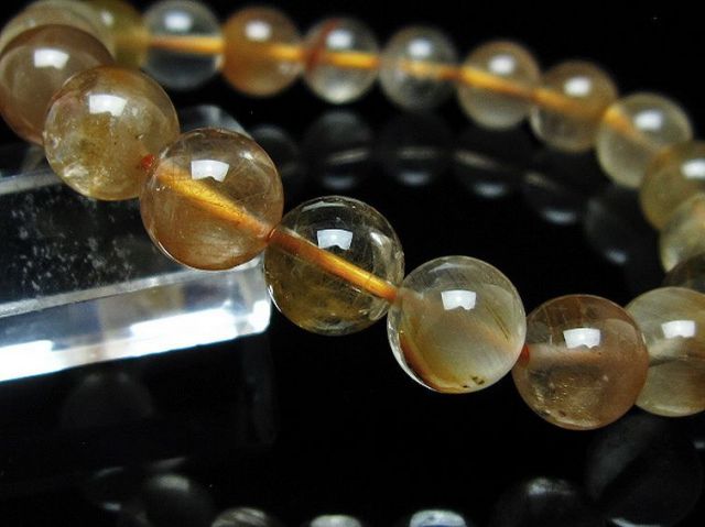 金針ルチル水晶ブレスレット 10mm [t5-22048]