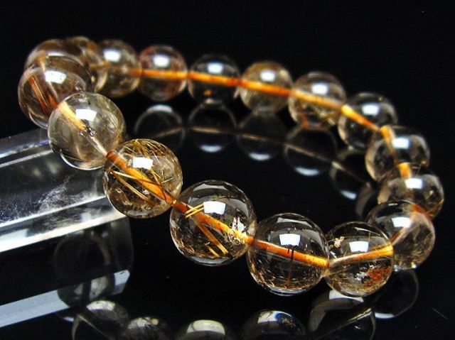 金針ルチル水晶ブレスレット 12mm [t5-22060]