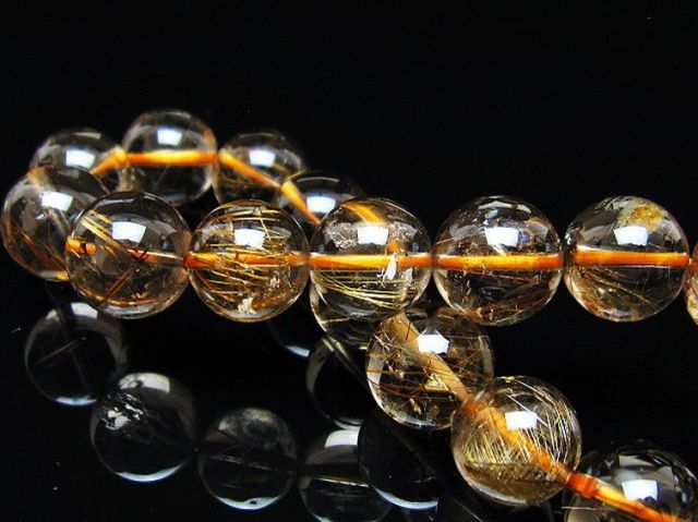 金針ルチル水晶ブレスレット 12mm [t5-22060]