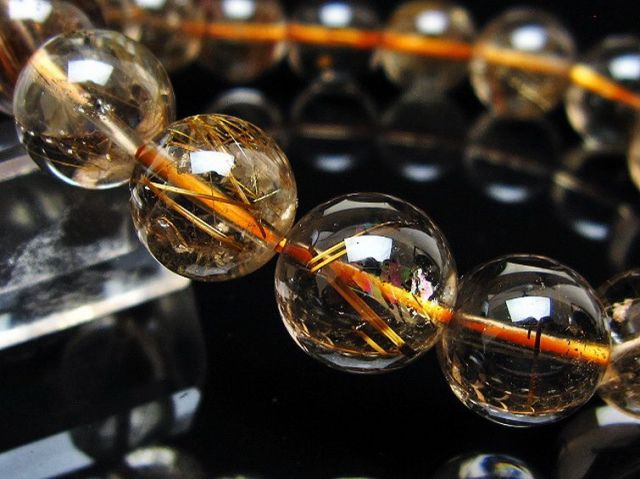 金針ルチル水晶ブレスレット 12mm [t5-22060]