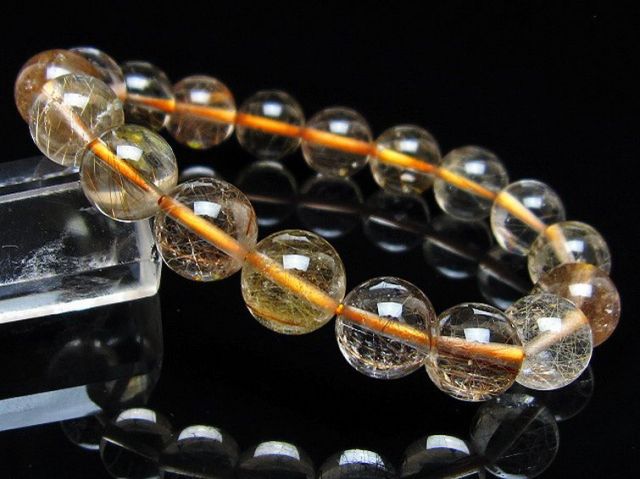 金針ルチル水晶ブレスレット 11mm [t5-22070]